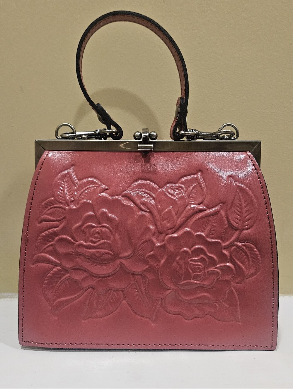 Patricia Nash Rose Tooled Crossbody Satchel - NWT - Picture 3 of 14